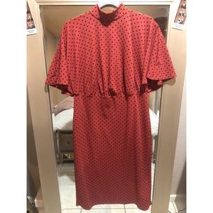 Polka dot rust bodycon dress